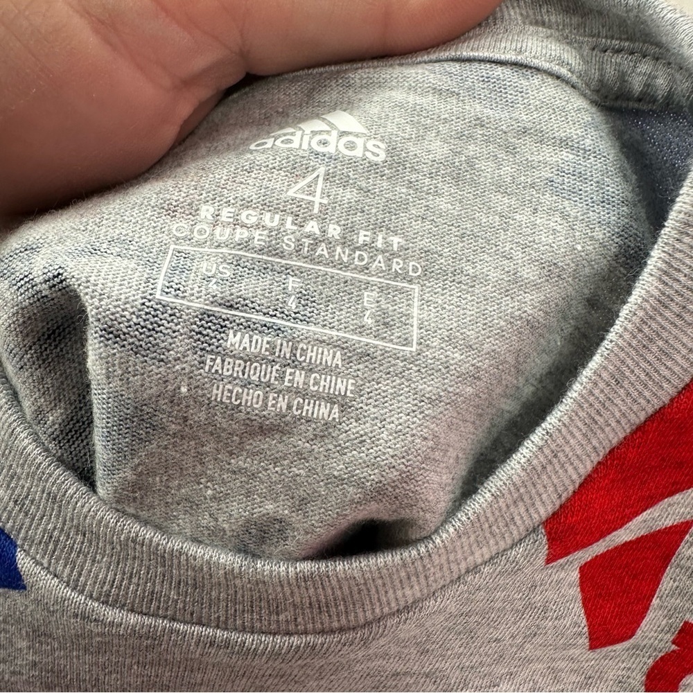 NWT adidas 2pc shorts set red blue sz kids 4 sportswear streetwear sporty - Picture 8 of 9